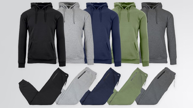 Men's Fleece Lined Pullover Hoodie & Jogger Sets