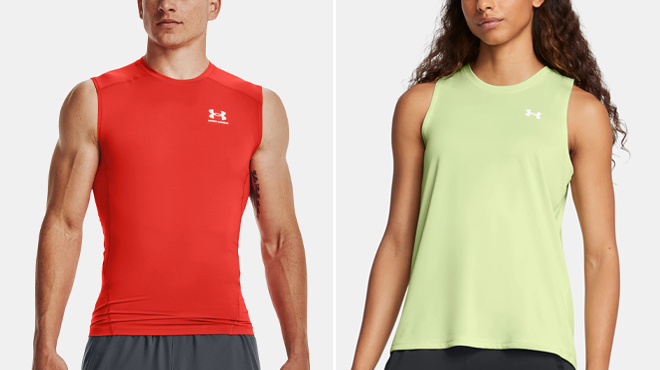 Mens HeatGear Sleeveless and Womens UA Tech Tank