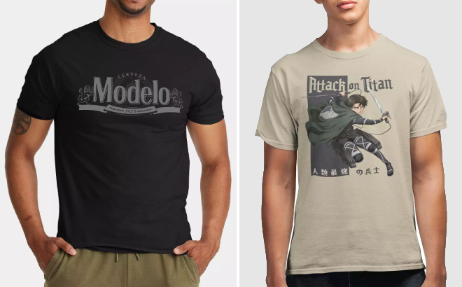 Mens Modelo and Attack on Titan Humanitys Strongest Soldier Graphic Tees