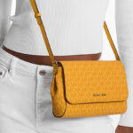 Michael Kors Medium Logo Convertible Crossbody Bag in Golden Color