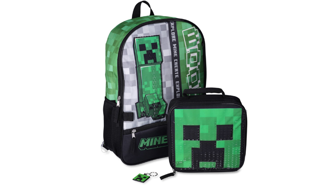 Minecraft Boys 17 Inch Laptop Backpack Lunch Bag Set