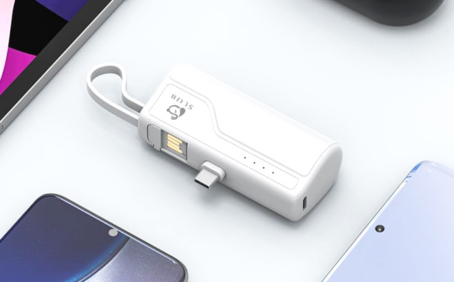 Mini Portable Charger in White