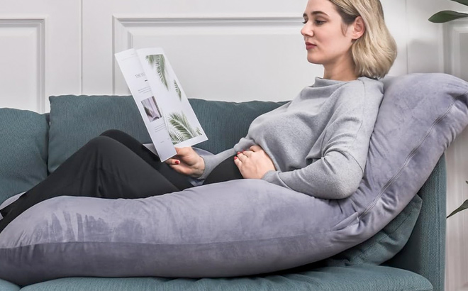 Momcozy Pregnancy Pillows for Sleeping U Shaped Full Body Maternity Pillow with Removable Cover