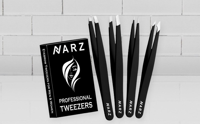 NARZ 4Pcs Professional Tweezers