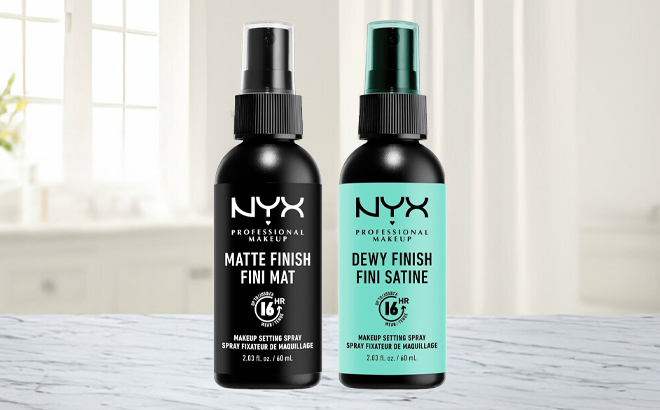 NYX Makeup Setting Spray 2 Pack on a Table