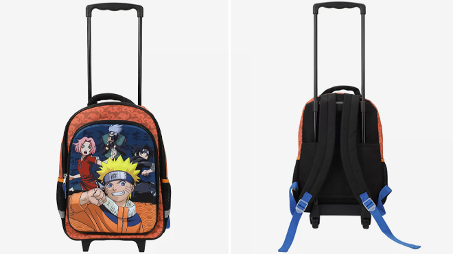 Naruto 16 Inch Orange Rolling Backpack