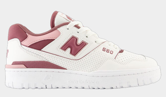 New Balance 550 Womens Shoes in Pink Red Color