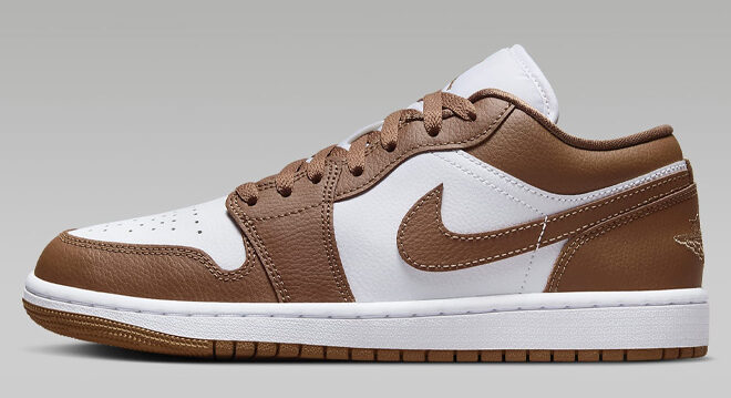 Nike Air Jordan 1 Low Shoe in Brown Color