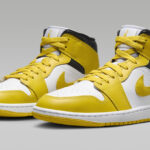 Nike Air Jordan 1 Mid Womens Shoes in Yellow