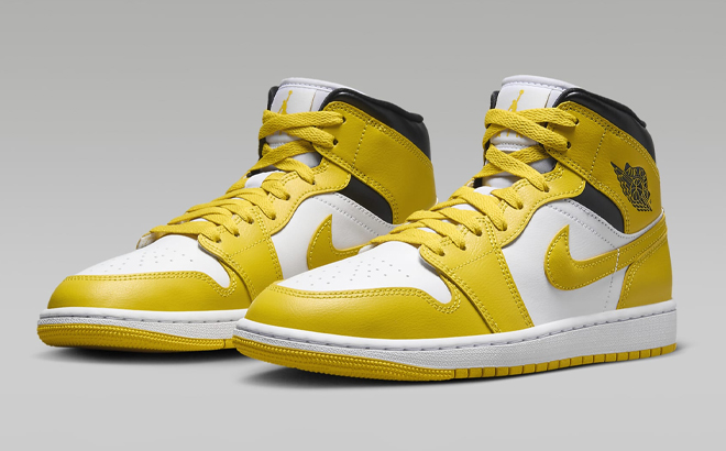 Nike Air Jordan 1 Mid Womens Shoes in Yellow