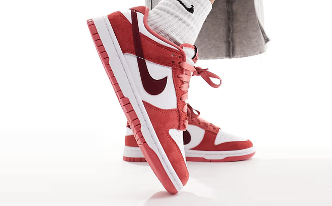 Nike Dunk Low Shoes in Red Color