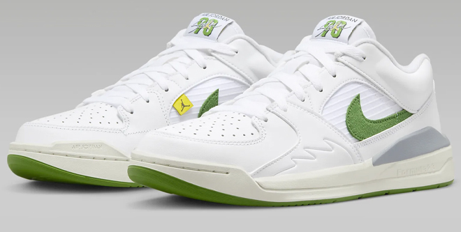 Nike Jordan Stadium 90 Womens Shoes in White and Green