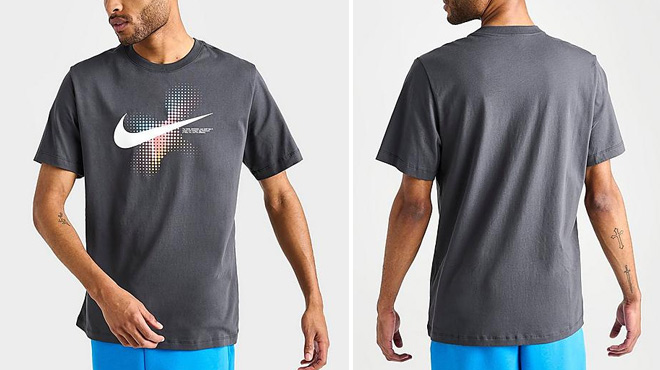  Nike Men's Sportswear Swoosh Dots Printed Graphic T-Shirt