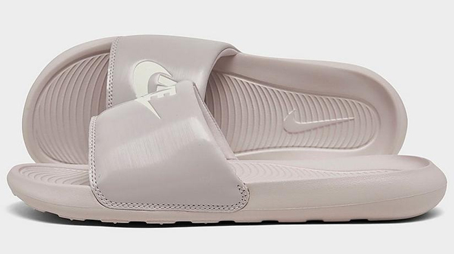 Nike Victori Womens One Slide Sandals in Platinum Violet Color