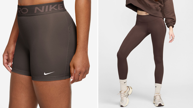 Nike Womens Pro 365 5 Inch Shorts and Nike Womens One High Waisted 7 8 Leggings with Pockets 