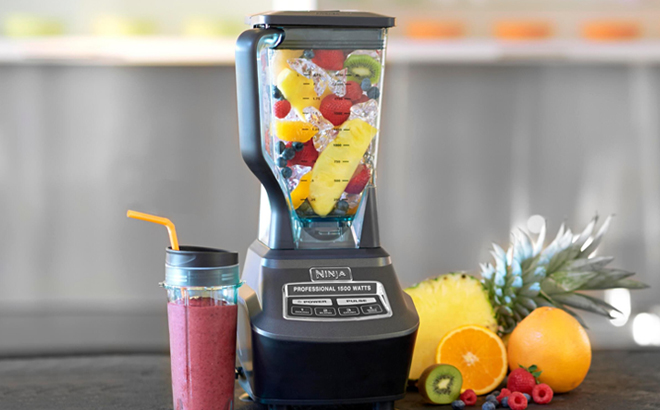 Ninja 72 Ounce Blender and Food Processor on a Table