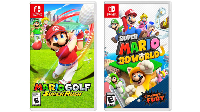 Nintendo Switch Mario Golf Super Rush and Super Mario 3D World + Bowser's Fury