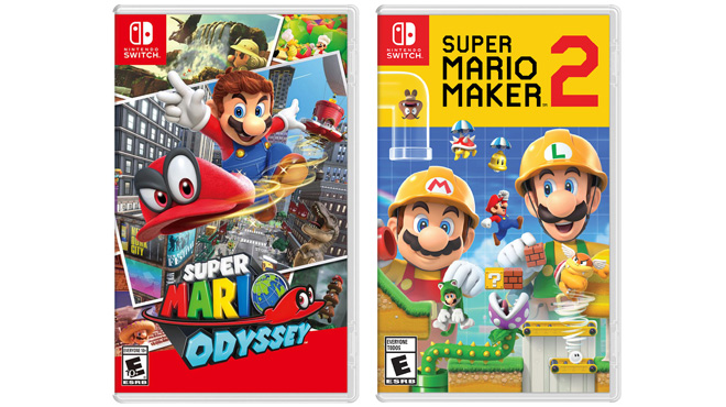 Nintendo Switch Super Mario Odyssey and Super Mario Maker 2