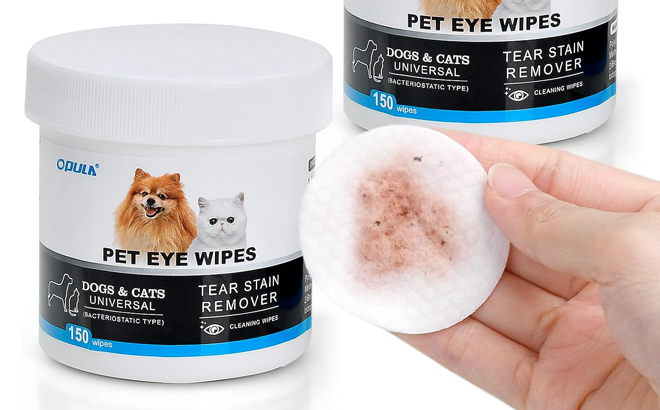 OPULA Dog Eye Wipes Biodegradable 300 Count Cat Dog Eye Cleaner Pet Tear Stain Remover Wipes