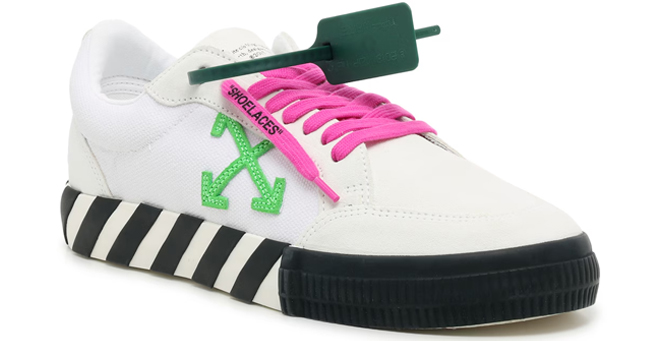 Off White Mens Shoes with Pink Shoelaces