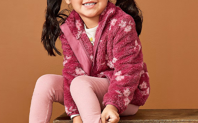 Okie Dokie Girls Fleece Sherpa Jacket