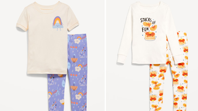 Old Navy Baby and Toddler Unisex Snug Fit Graphic Pajama and Printed Snug Fit Pajama Set