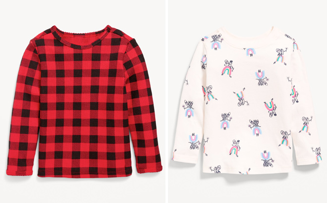 Old Navy Printed Long Sleeve T Shirt for Toddler Girls