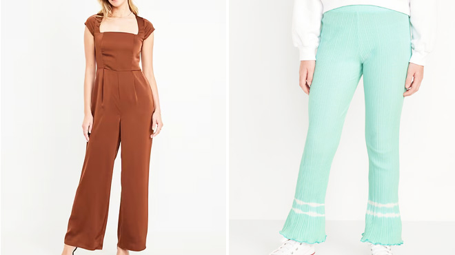 Old Navy Womens Fit Flare Satin Jumpsuit