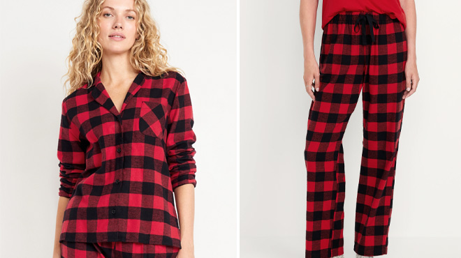 Old Navy Womens Flannel Pajama Shirt and Pants