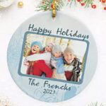 One Personalized Round Ceramic Ornament