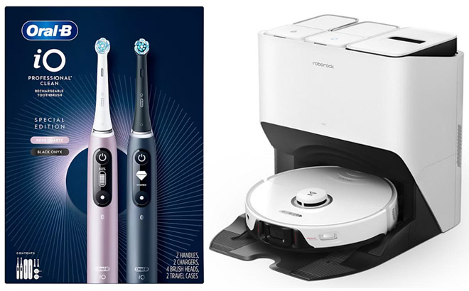 Oral B iO Series 7 Professional Clean Electric Toothbrush Set and Roborock S8Pro Ultra Robot Vacuum Mop