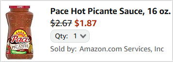 Pace Hot Picante Sauce Checkout