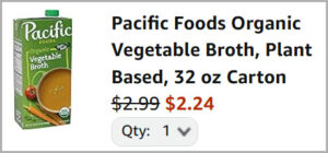 Pacific Foods Organic Vegetable Broth at Checkout