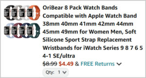 Pack of Apple Watch Bands at Checkout