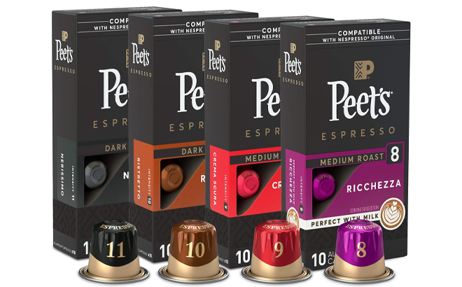 Peets Coffee Espresso Coffee Pods Variety Pack 40 Count