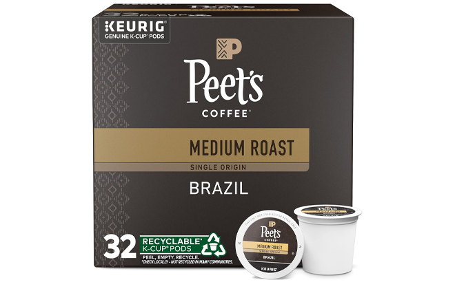 Peets Coffee Medium Roast K Cup Pods for Keurig Brewers