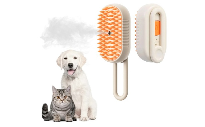 Pet Cat Dog Grooming Steam Brush