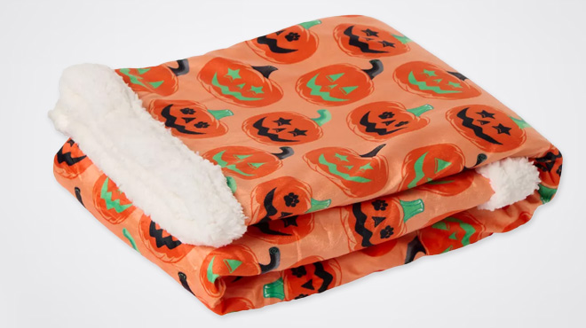 PetSmart Thrills & Chills Pumpkin Throw Blanket