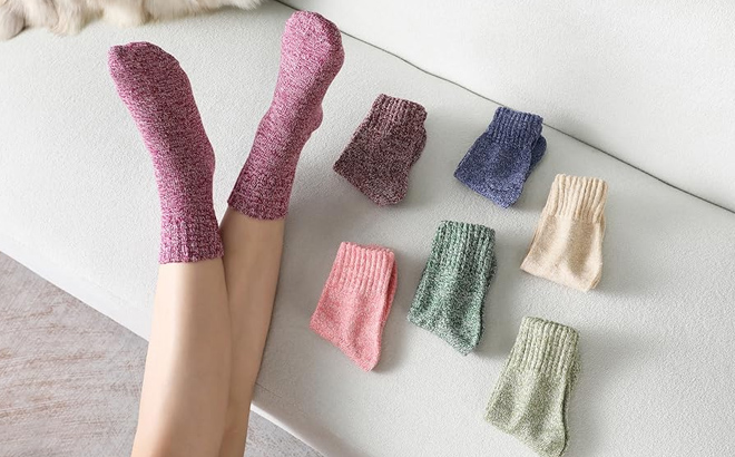 Planeal Womens Wool Socks 7 Pack