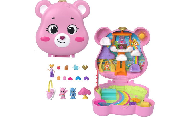 Polly Pocket x Care Bears Dolls Playset with Toy Car and Accessories