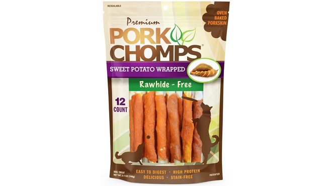 Pork Chomps 12 Count Wrapped Twists Dog Treats