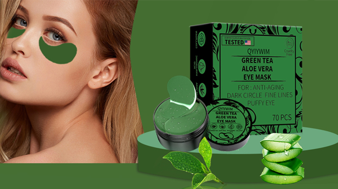 Qyiywim 70 Pairs Green Tea Eye Patches