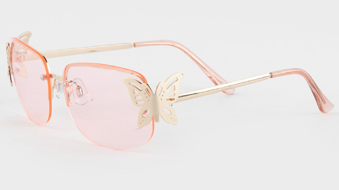 RSQ Butterfly Charm Sunglasses