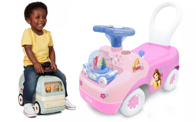 Radio Flyer Park and Play Camper Riding Toy and Disney Spark n Glow Princess Carriage Ride On