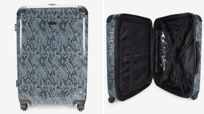 Rebecca Minkoff Pippa 24 Inch Snakeskin Print Spinner Suitcase in Black