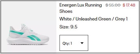 Reebok Energen Lux Running Shoes Checkout Summary