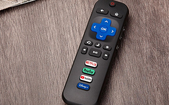 Replacement Remote Control Only for Roku TV on a Table