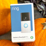 Ring Battery Doorbell Pro on Top of Pumpkins