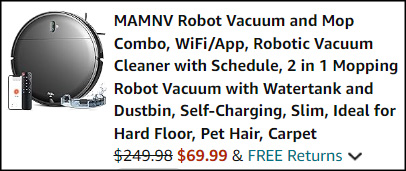 Robot Vacuum and Mop Combo Checkout