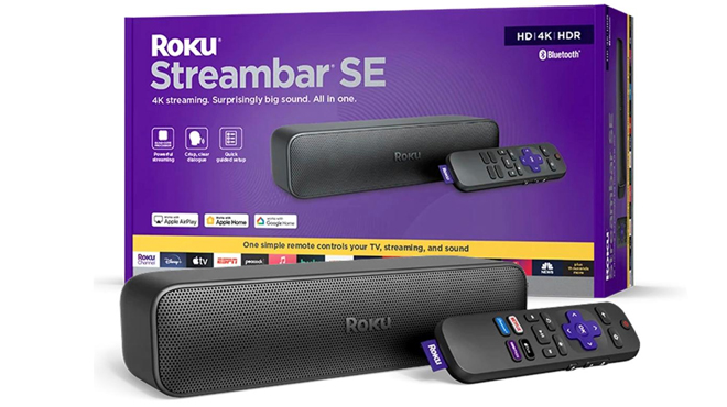 Roku Streambar 4K Streaming Player Sound Bar Box